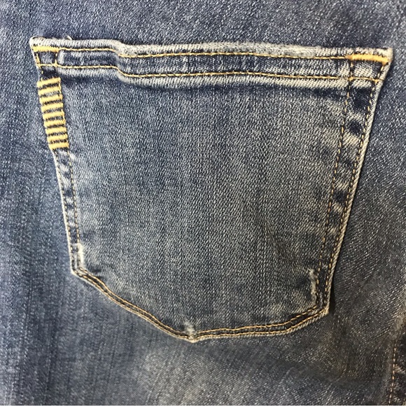 NEW PAIGE VERDUGO ANKLE MID-RISE MEDIUM DARK WASH DISTRESSED RAW HEM JEAN - Picture 7 of 10